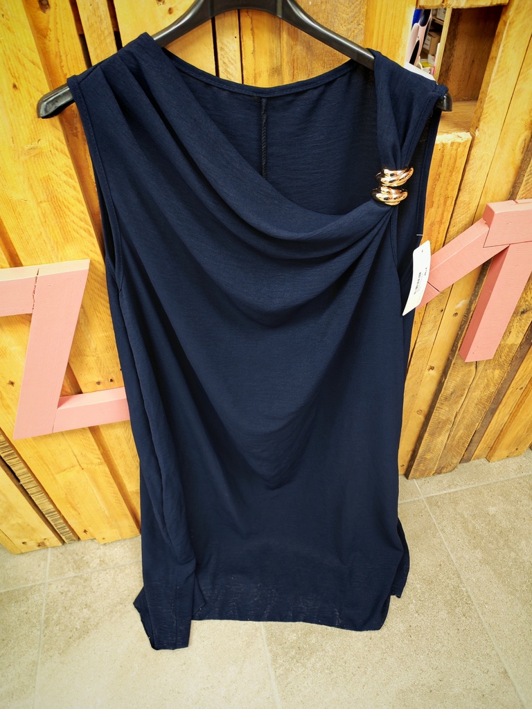 Robe Haiti broche bleue marine