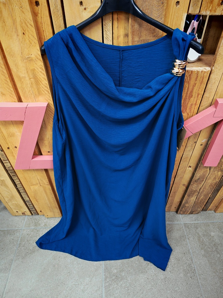 Robe Haiti broche bleu canard