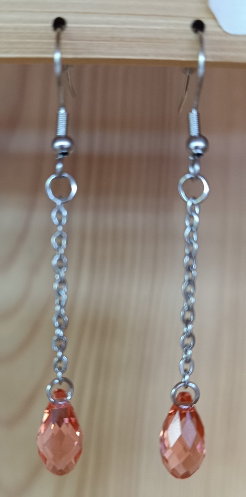 B.O. Pendante goute pure crystal Padparadsha (Fééries)