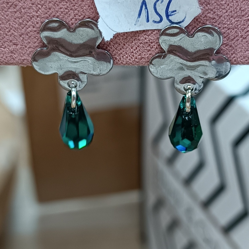 B.O. Fleurs goute Swarovski peridot (Fééries)