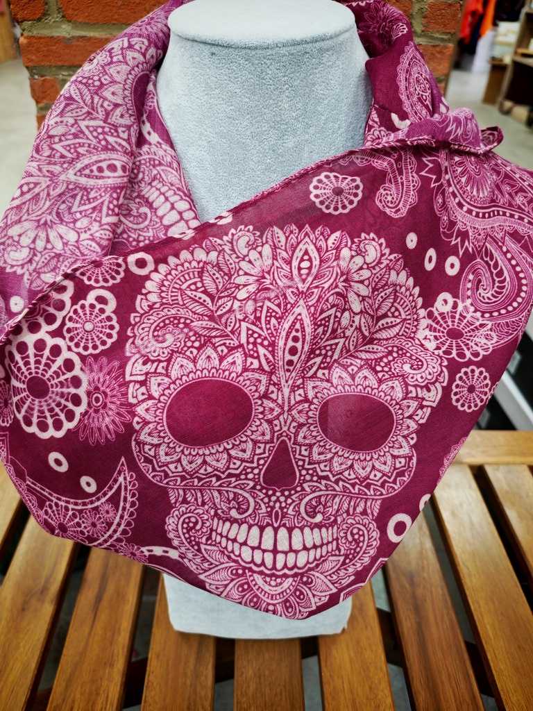 Foulard "Skull" paramécie magenta