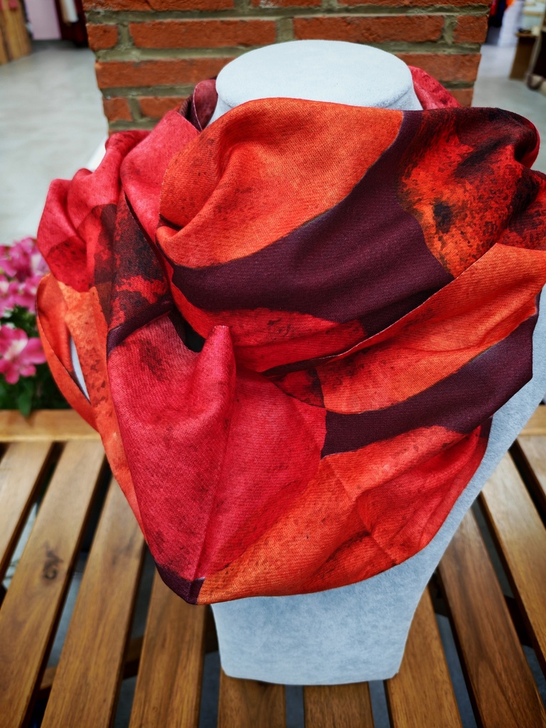 Foulard "Bulli" tons corail/bleu roi