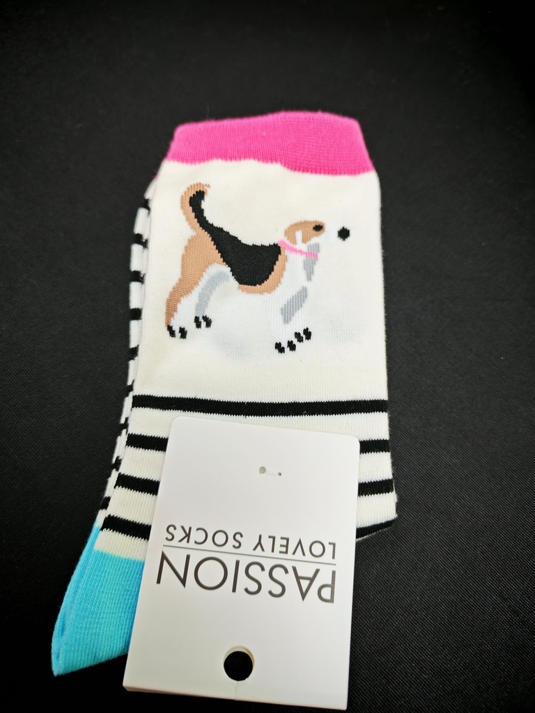 Chaussettes chien ligné