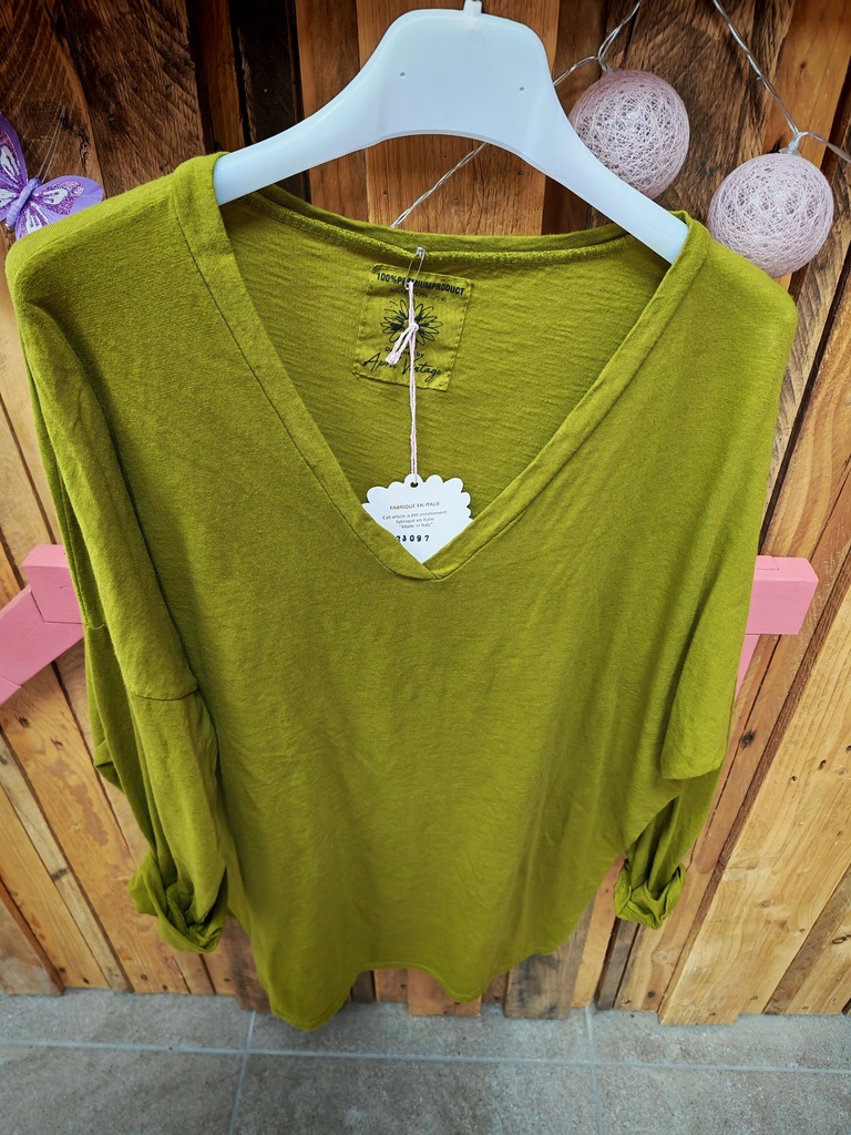 T-shirt "Lilou"manches longues sénapé