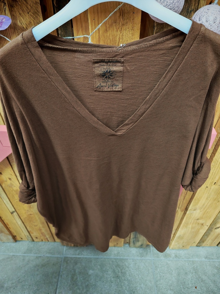 T-shirt "Lilou"manches longues choco