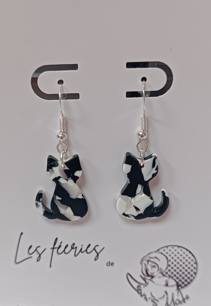 B.O. chat marbré noir et blanc (Fééries)