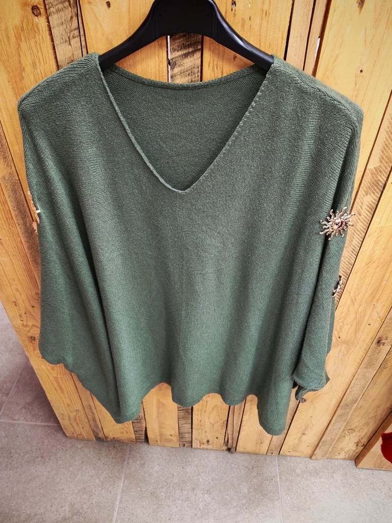 Pull "Soleil" kaki
