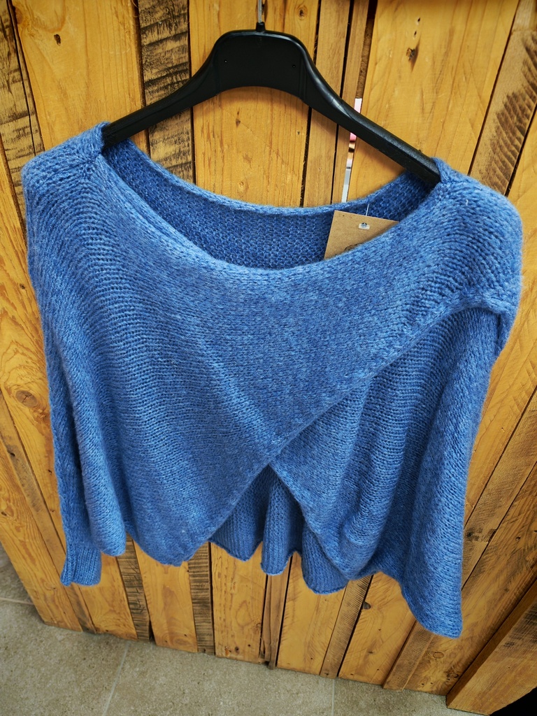 Pull cache-coeur bleu jeans