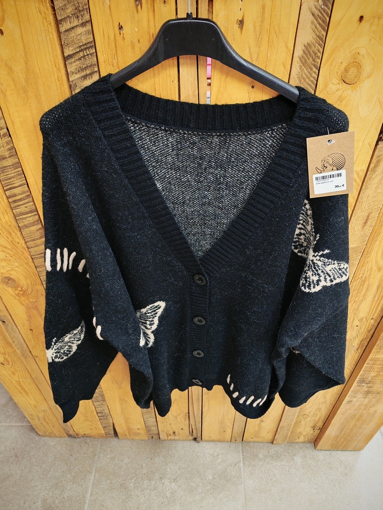 Gilet papillons noir