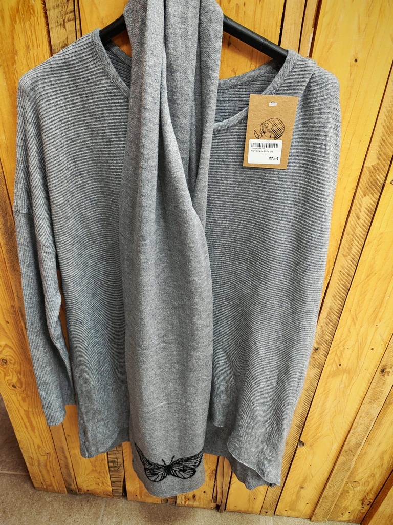 Pull+écharpe Butty gris