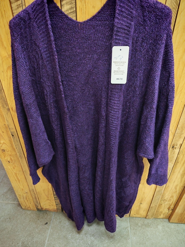 Gilet mi-long "Dina" mauve