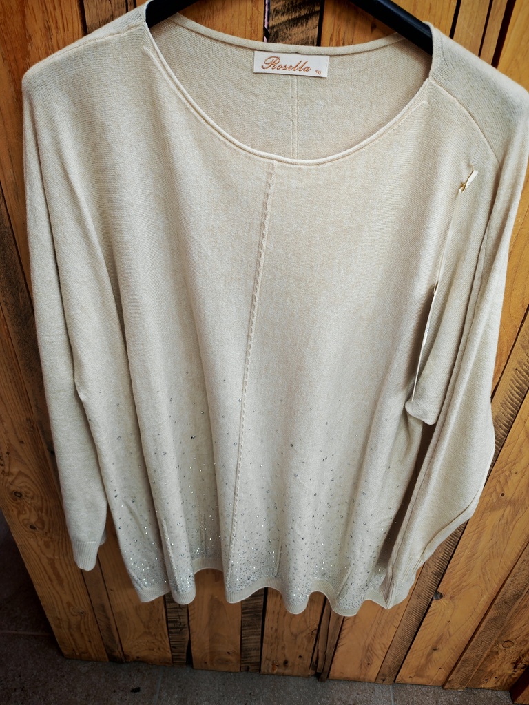 Pull "Rosalie" brillant Beige
