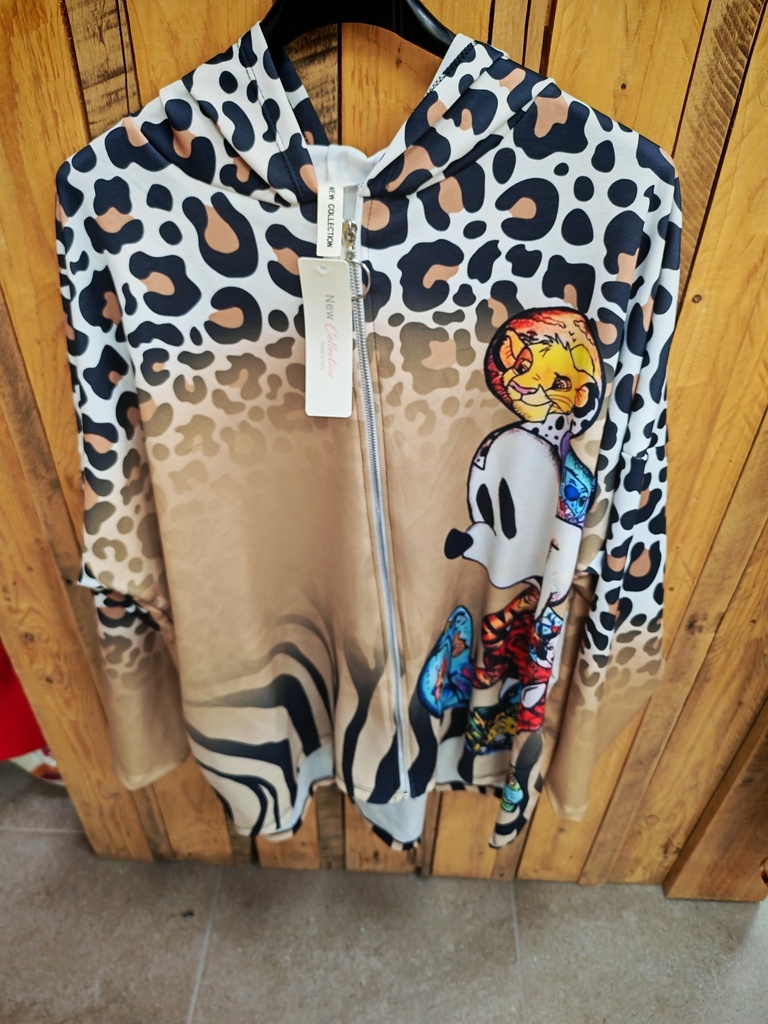 Gilet à capuche "Mickey-art" imprimé animal