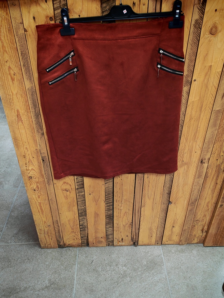 Jupe suédine "Aïcha" Terra cota