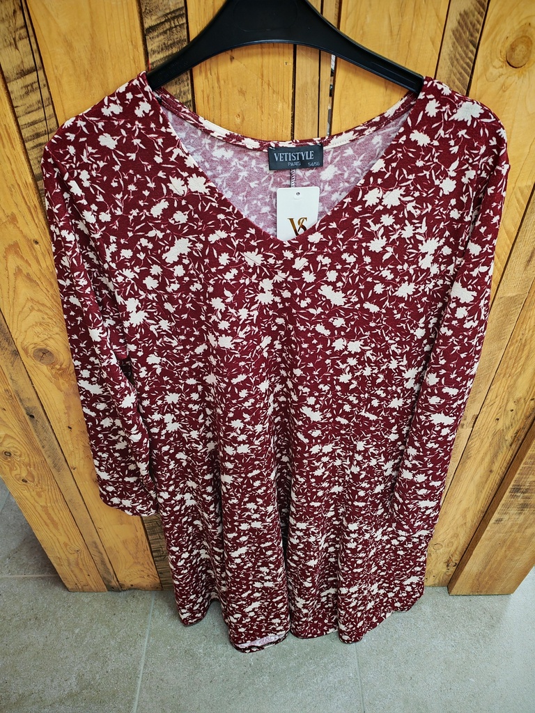 Robe "Paloma" Bordeaux/blanc