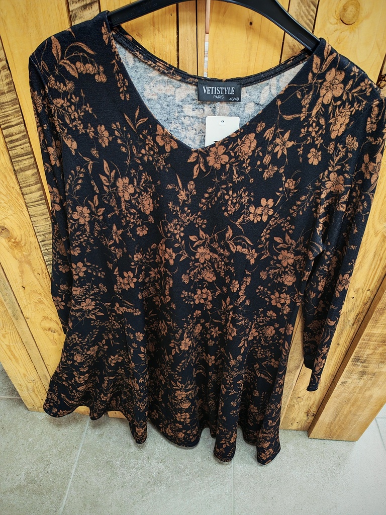 Robe "Paloma" Noir/camel 