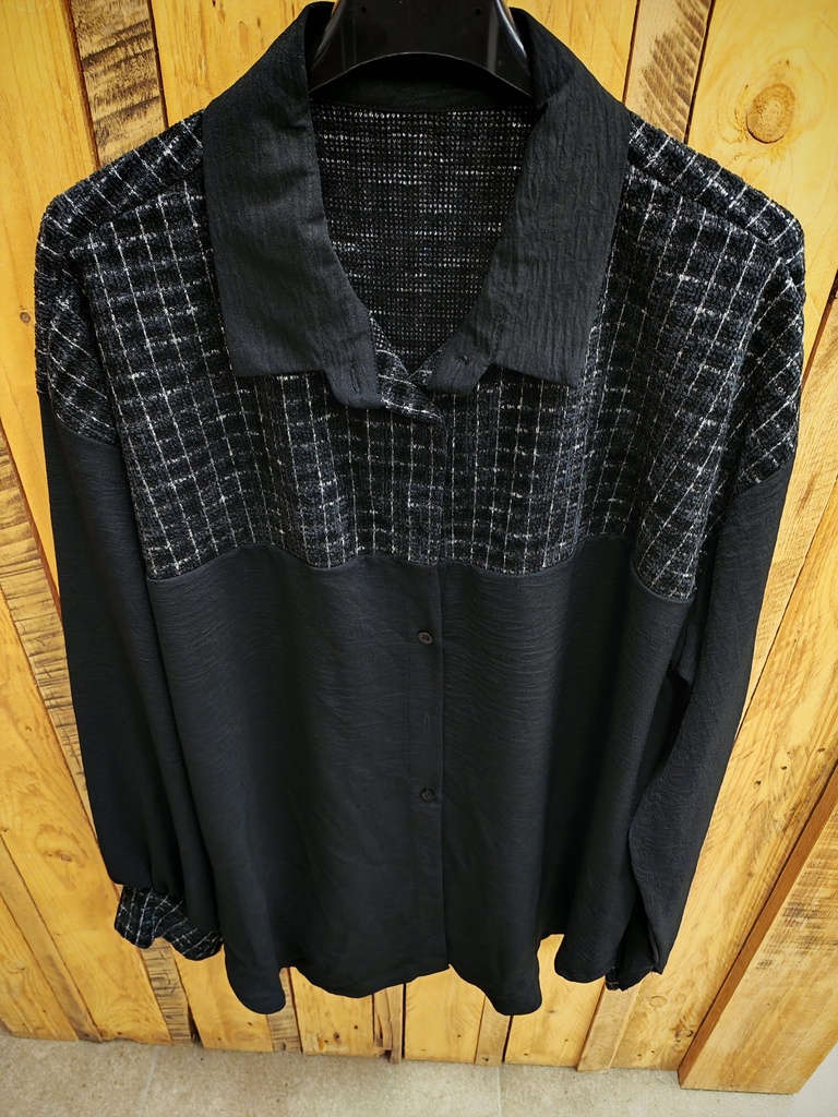 Chemise Mercy bi matière oversize 
