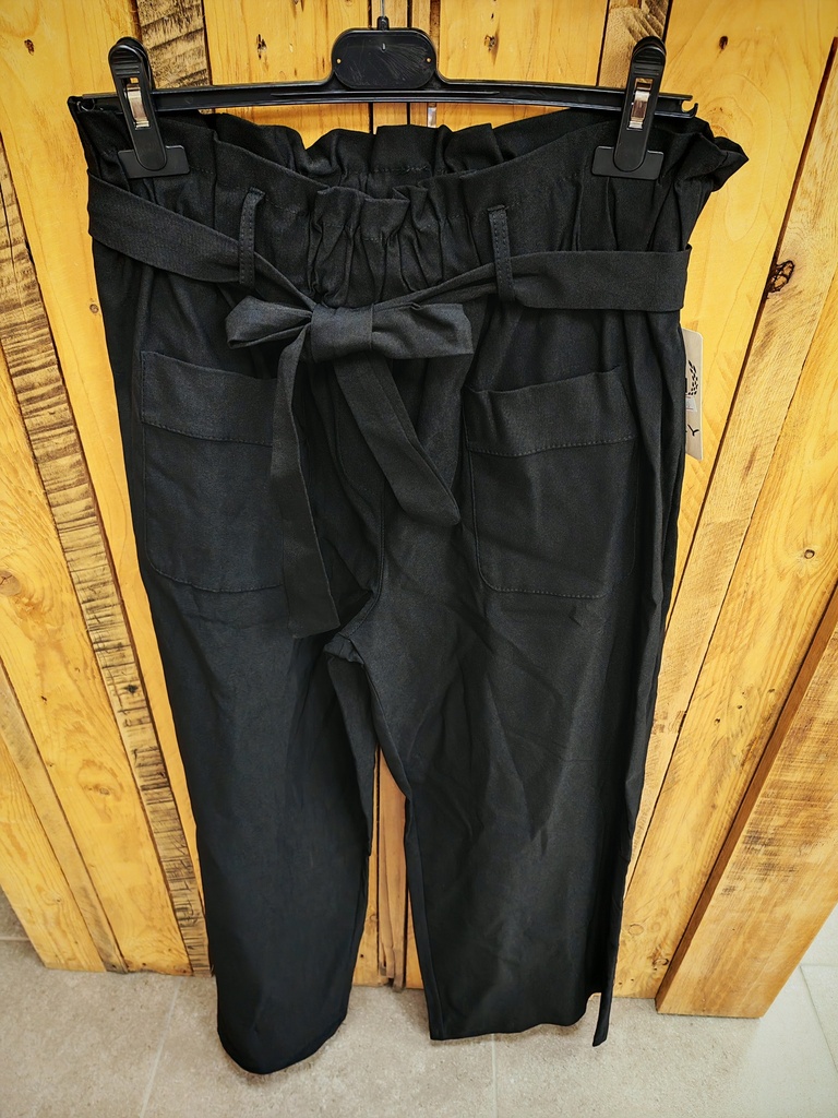 Pantalon jambes larges avec poches noir T2 