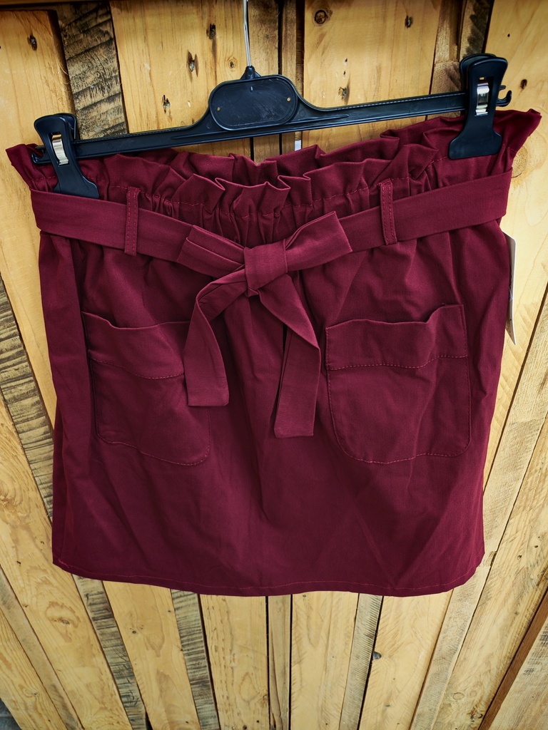 Jupe courte +poches avant bordeaux