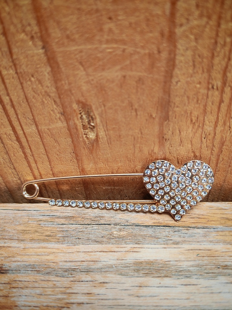 Broche cœur dorée
