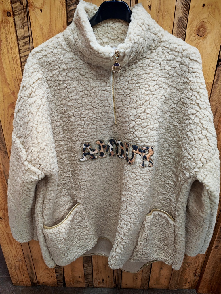 Pull Amour à Bouclettes Ecru