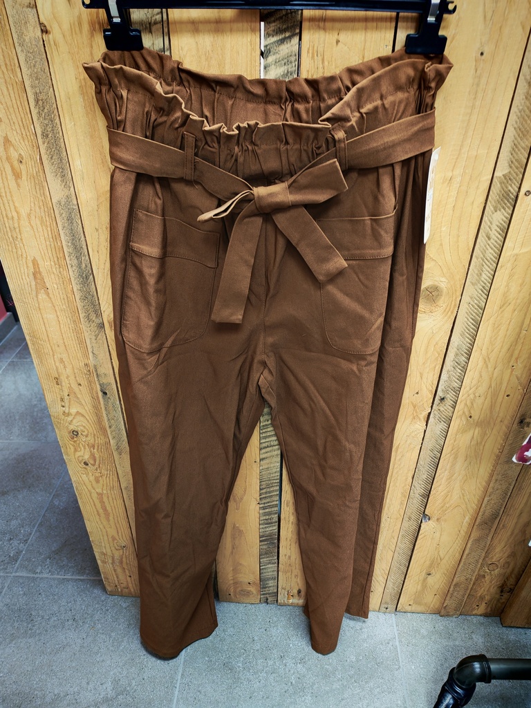 Pantalon jambes larges avec poches Camel T2