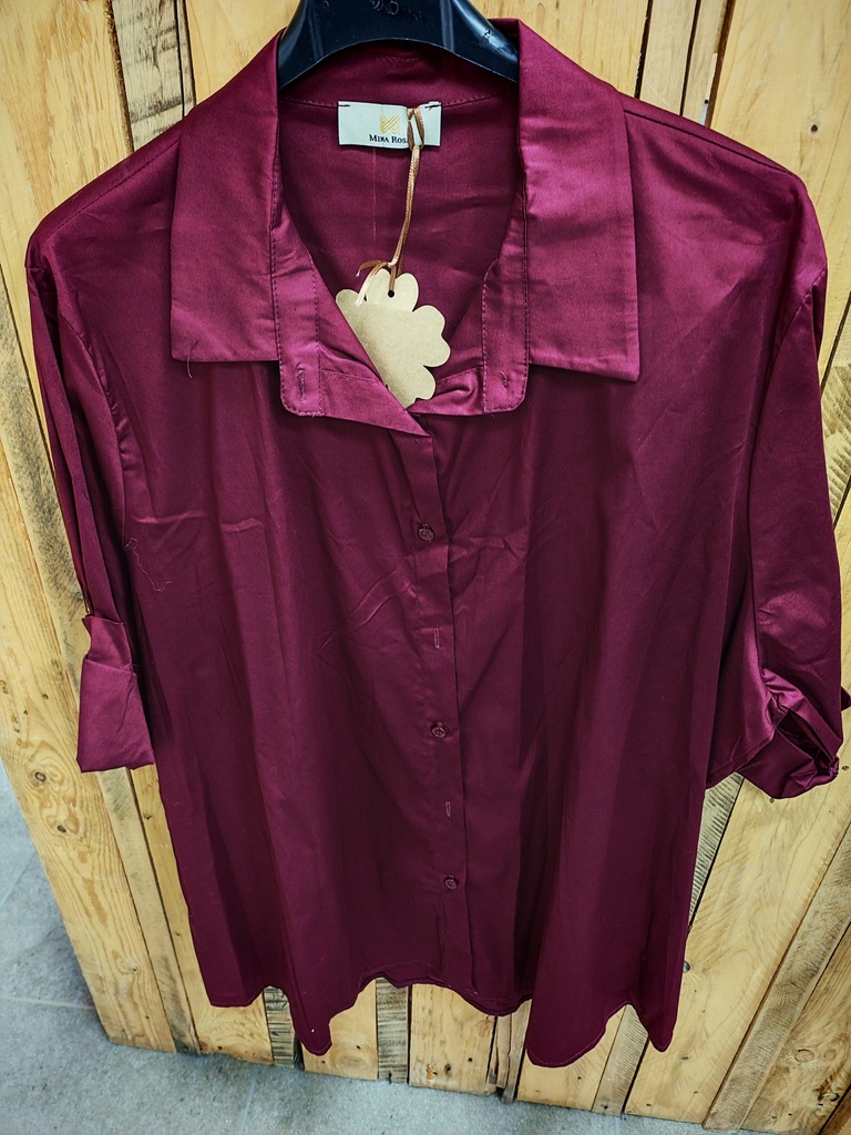 Chemise "Issa" unie Bordeaux