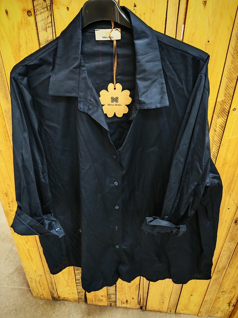 Chemise "Issa" unie Marine