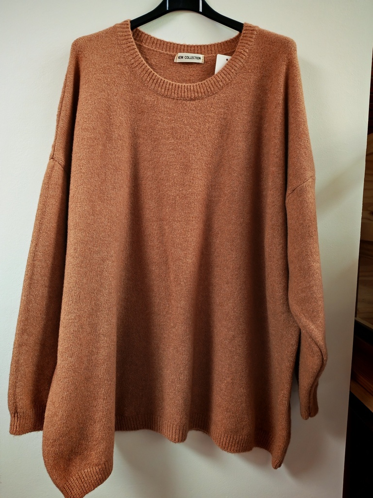 Pull uni col rond "Lys" rouille pastel