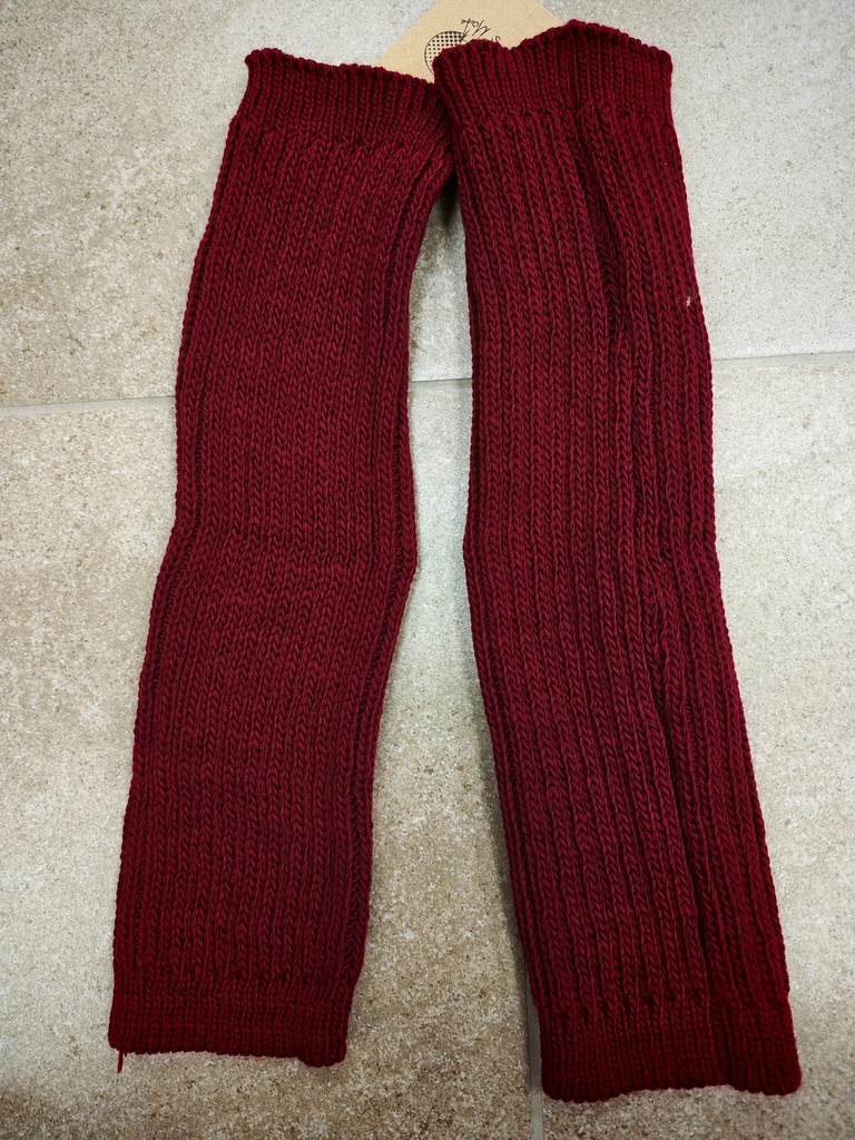 Guêtres mailles tressées bordeaux
