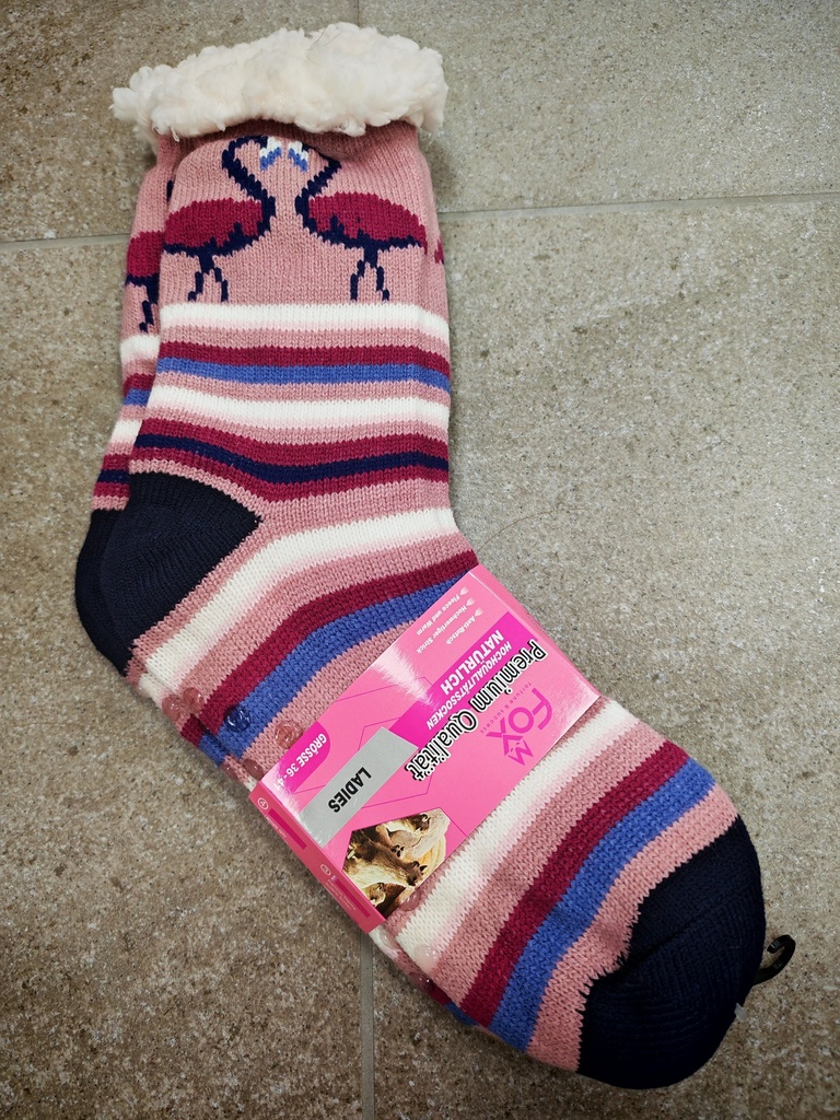 Chaussettes molletonnées"flamant rose"pepe rosa