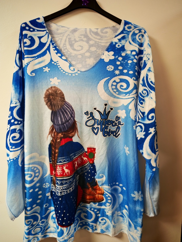 Pull noël super girl