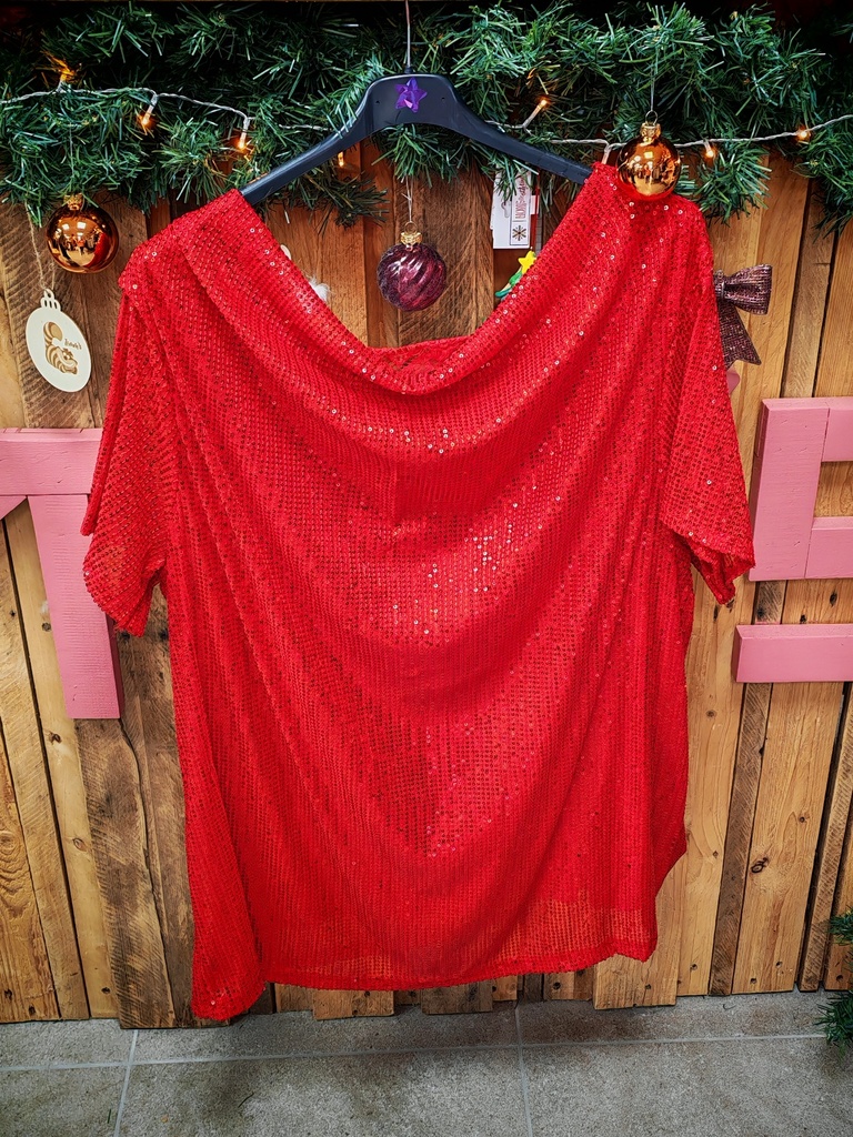 Blouse "Noa" rouge strass