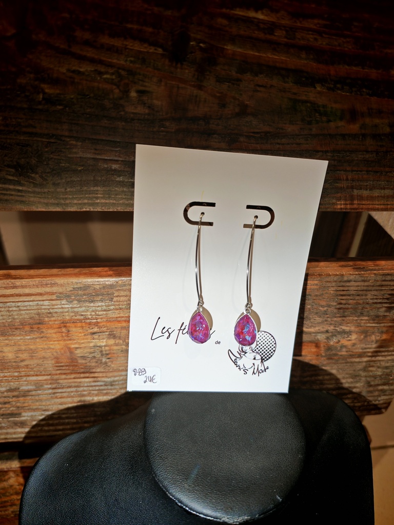 B.O. crochets cabochon PureCrystal Burgundy Delite (Fééries)