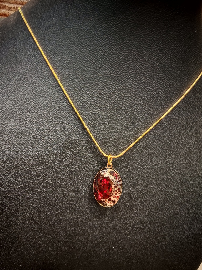 Parrure cabochons PureCrystal Scarlet Gold Patina (Fééries)