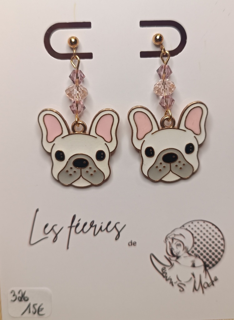 Boucles d'oreilles dorées Boubou Perles et Toupies PureCrystal (Fééries)