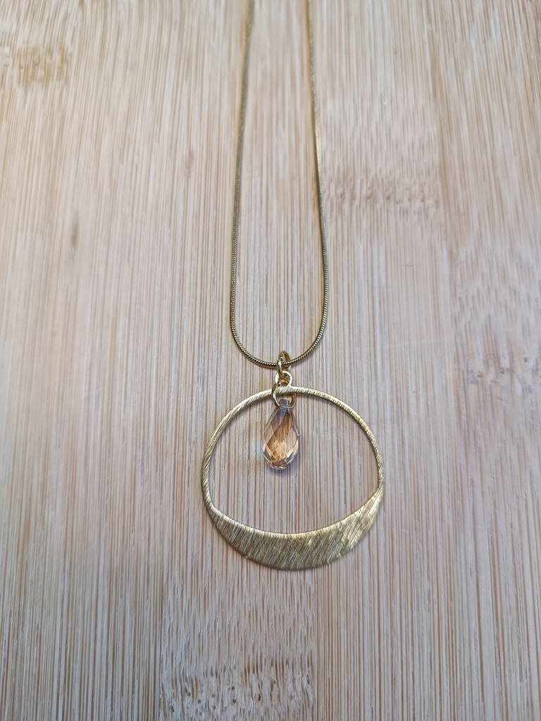 Collier doré Demi-Cercle griffé Goutes PureCrystak Golden Shadow (Fééries)