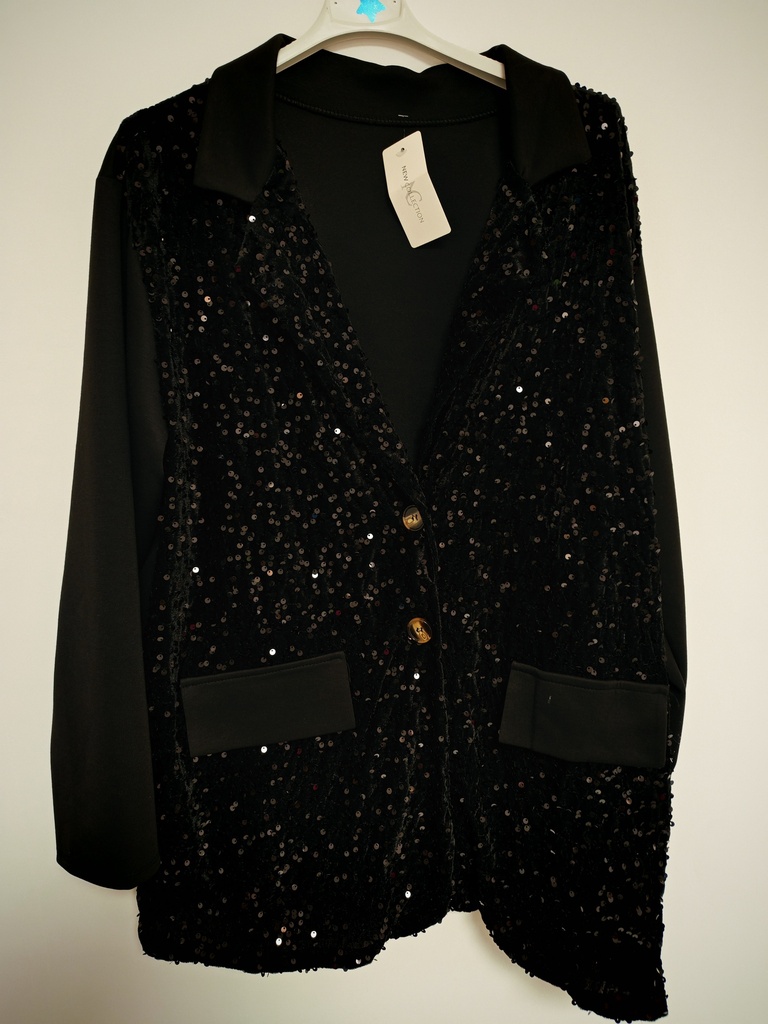 Veste tailleur Telma sequins noirs 
