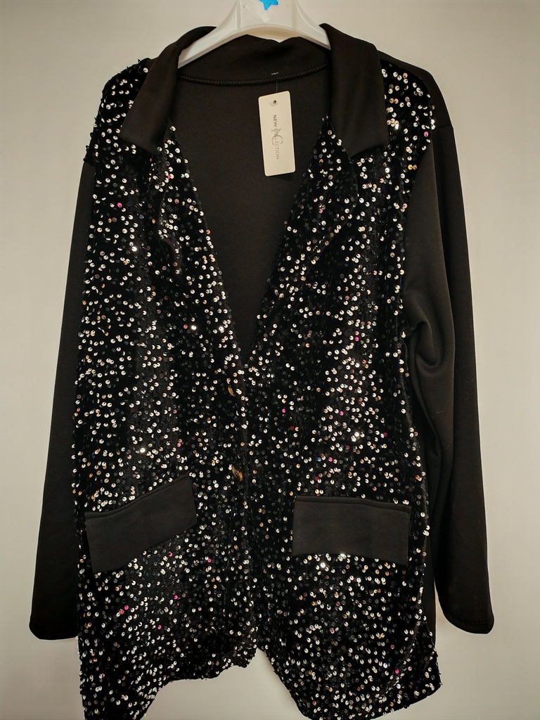 Veste tailleur Telma sequins argenté