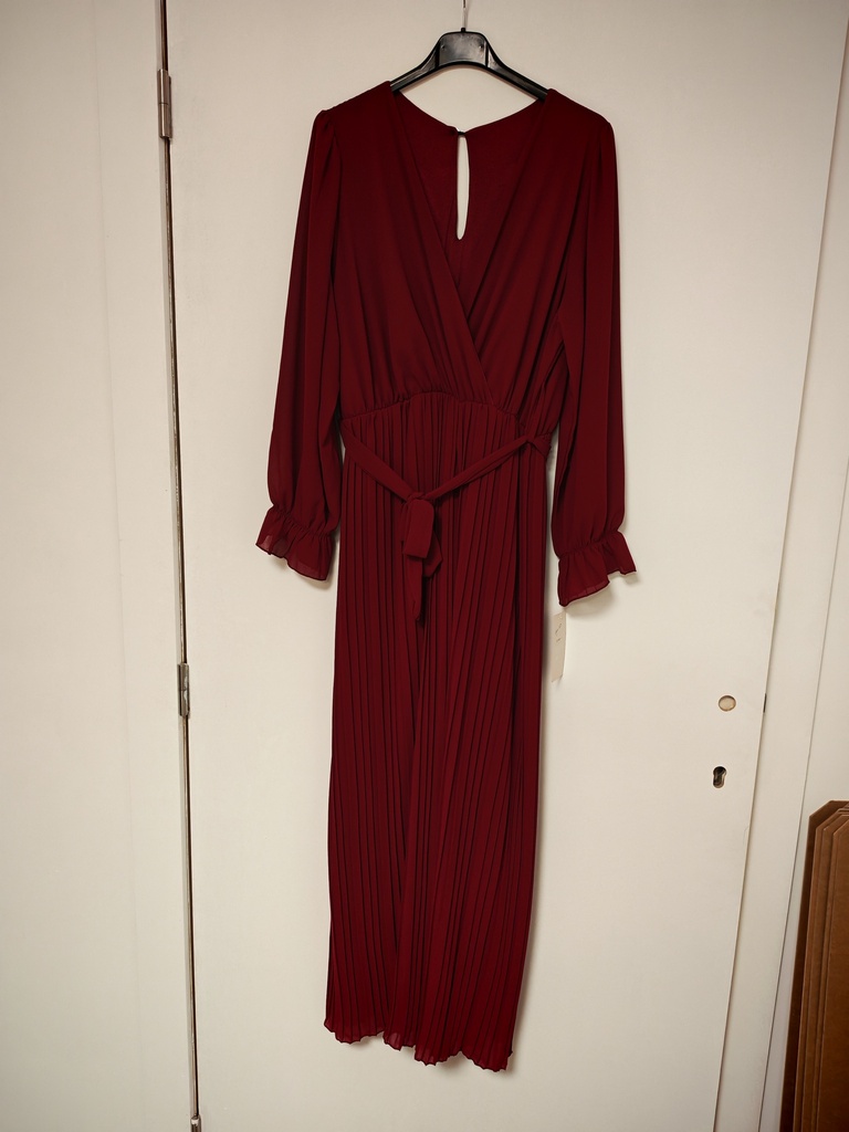 Combinaison bordeaux pantalon plissé "Naya"