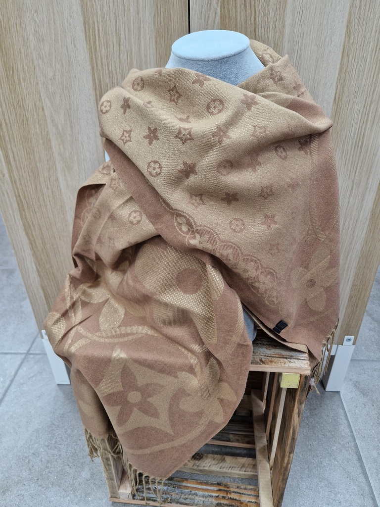 Echarpe "Louivia" pailletées noisette