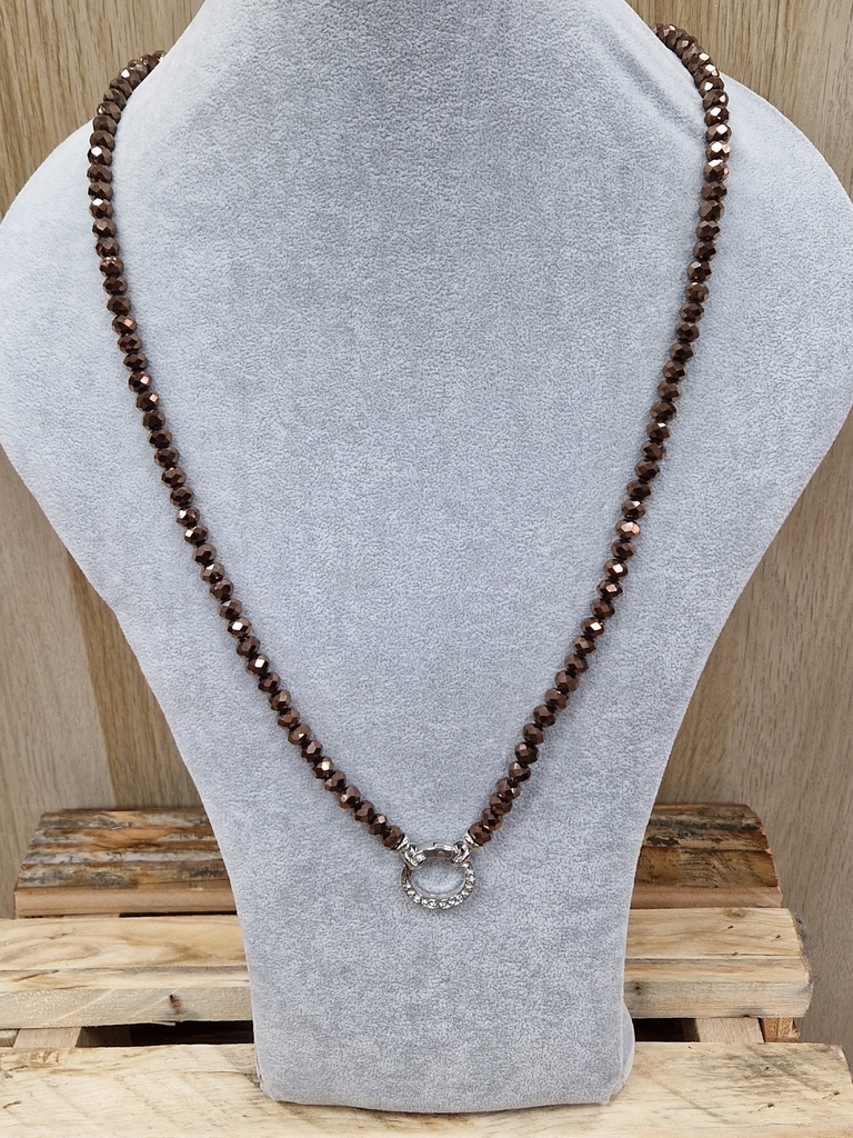 Collier "Broches" Chocolat