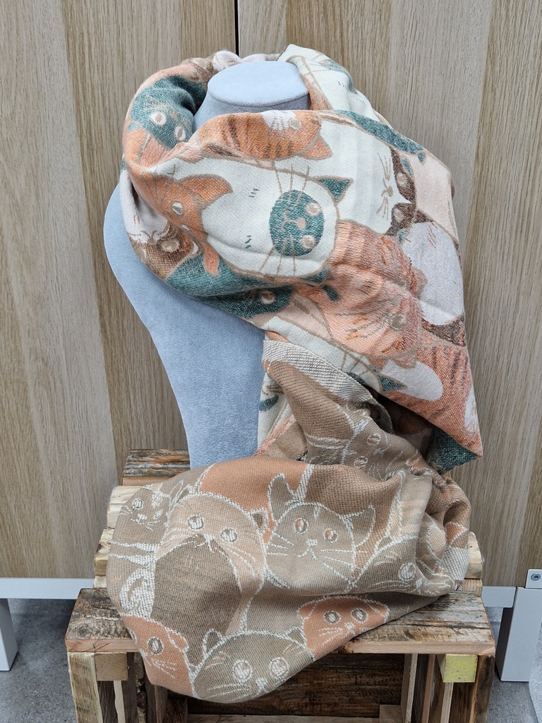 Echarpe "Catou" Vert/Orange