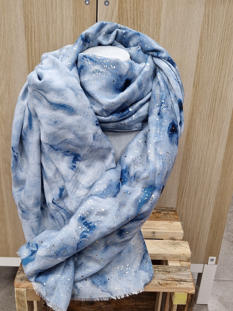Foulard "Marbie" Bleu tacheté