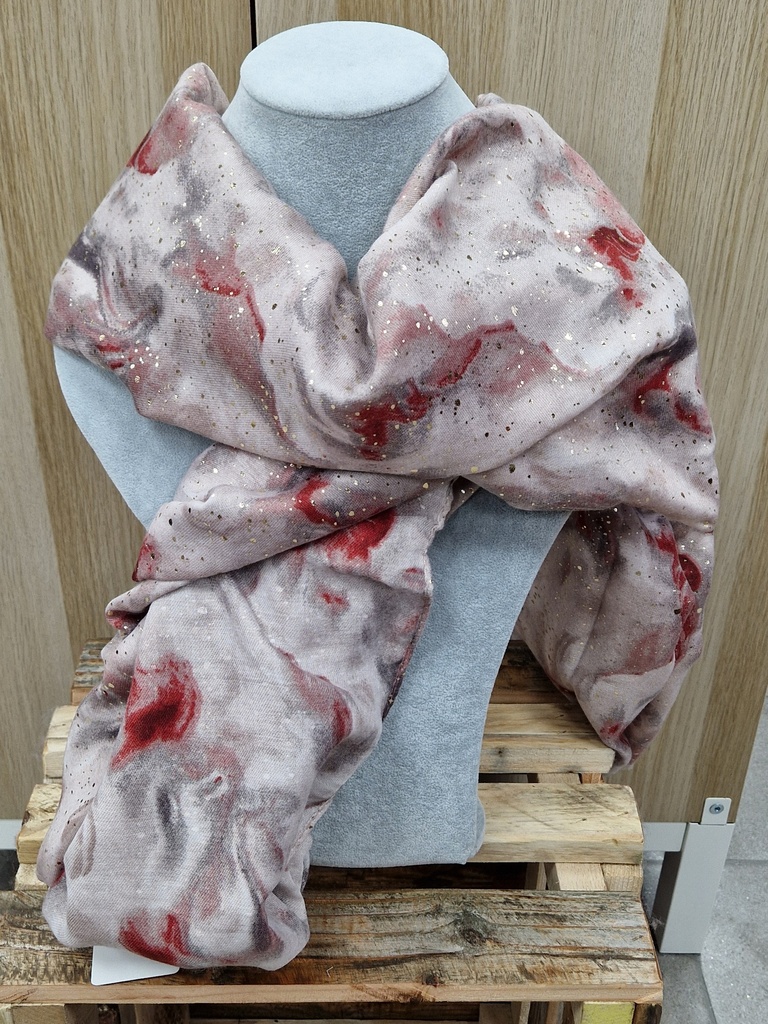 Foulard "Marbie" Rose tacheté