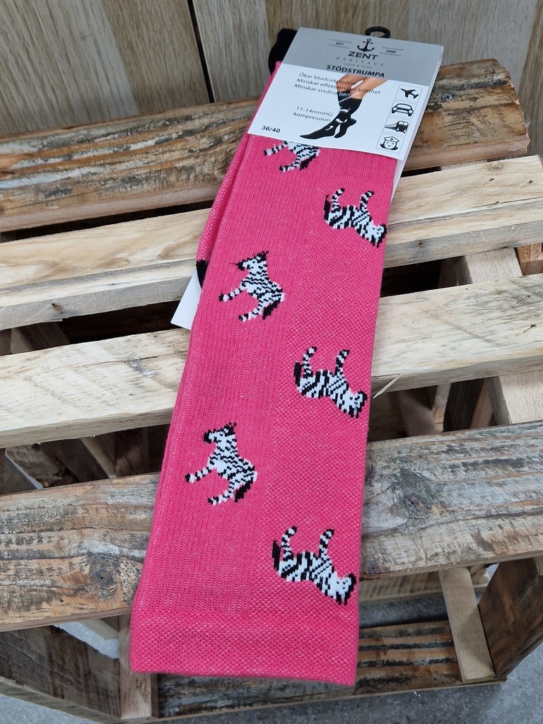 Chaussettes de compressions - Rose Zebre 36/40