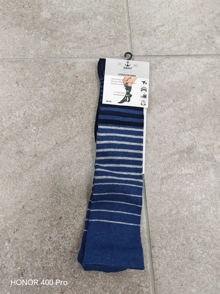 Chaussettes de compressions - Lignées gris/noir 36/40