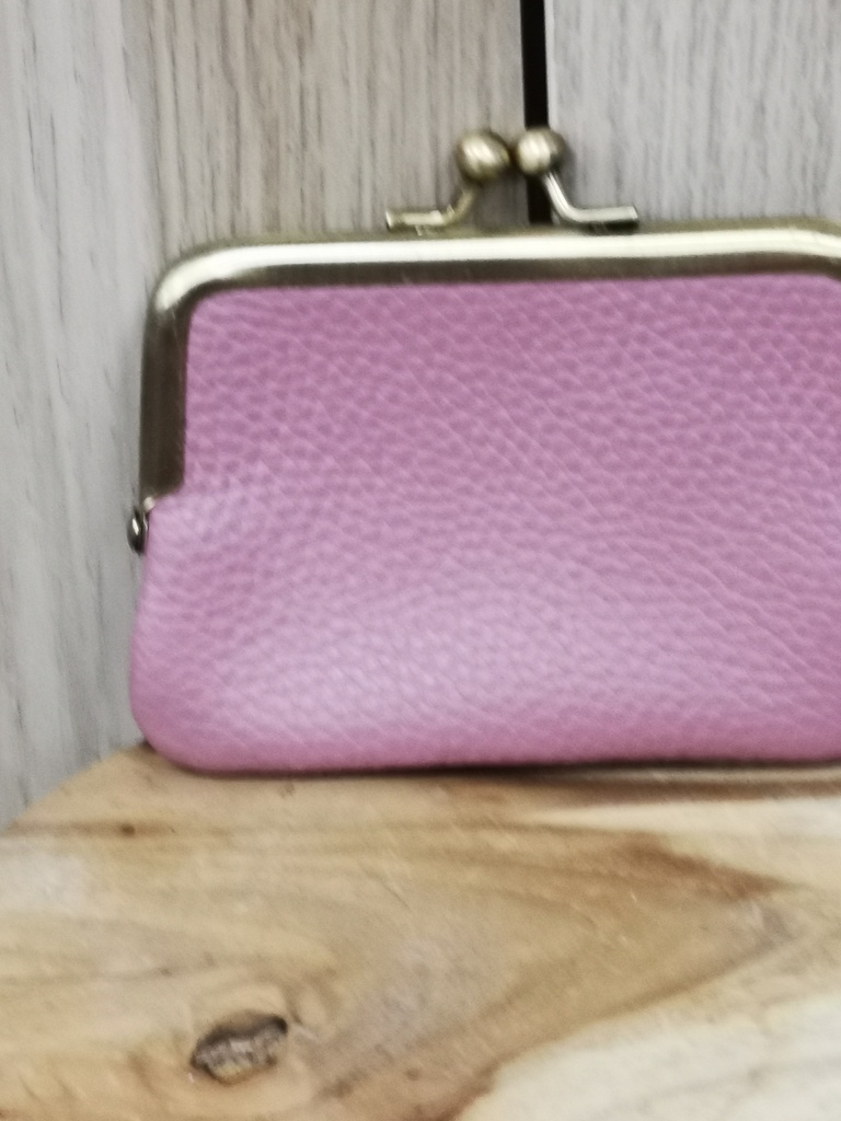 Besace monnaie vieux rose 