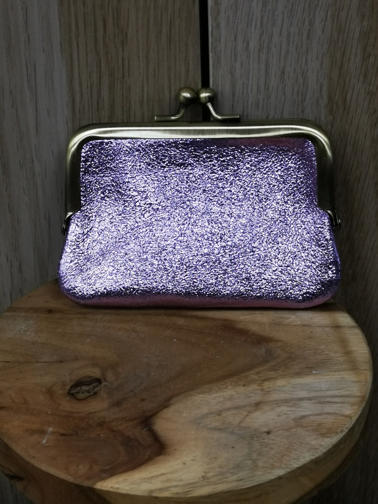 Besace monnaie brillant Mauve