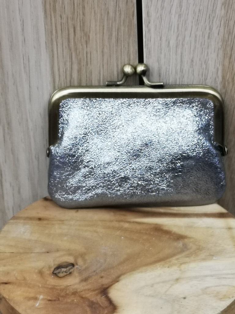 Besace monnaie brillant argenté